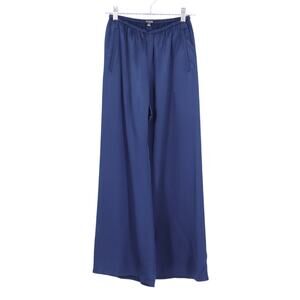 J. Crew Cosmo Silk Pants Nay Blue Luster Charmeuse Wide Leg Pull On Women's XSP